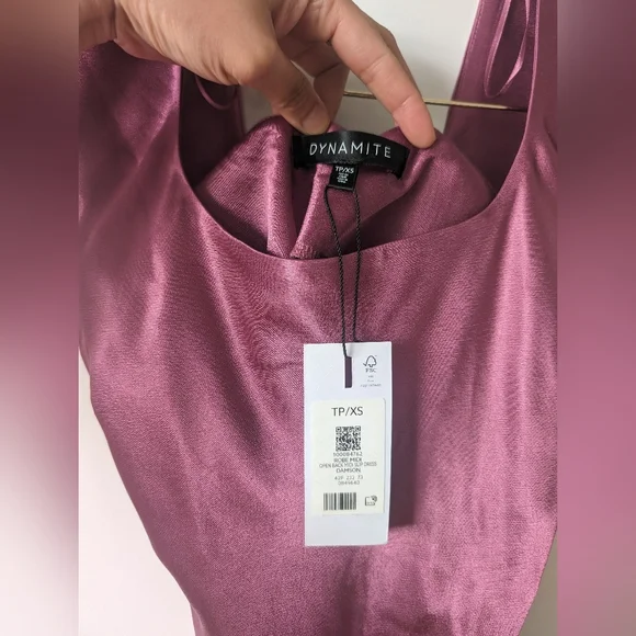 Dynamite Purple Satin Slip Midi Dress - Picture 6 of 7